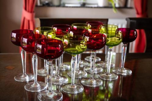Lot de 15 verres en cristal Saumur Val-St Lambert, Antiquités & Art, Antiquités | Verre & Cristal, Enlèvement