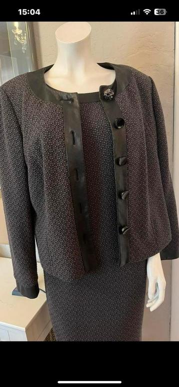 Ensemble noir fini en cuir Mayerline, Enlèvement ou Envoi, Comme neuf, Taille 42/44 (L), Noir