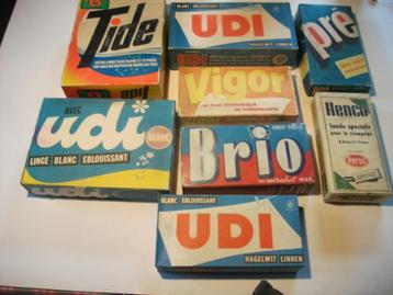 7 Vintage verpakking waspoeder Tide Udi Pre Brio Vigor Henco