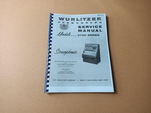 Service Manual: Wurlitzer 3700 (1973) jukebox nieuw !!, Verzamelen, Automaten | Jukeboxen, Wurlitzer, Ophalen of Verzenden