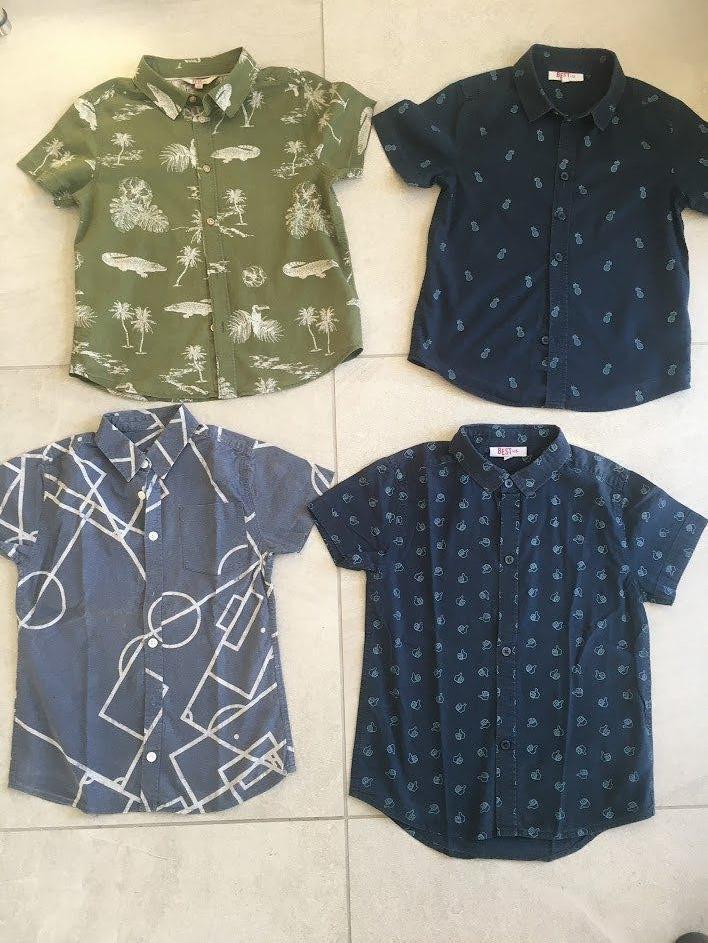 4 jongenshemden Mt 128 Besties en Stones & Bones, Kinderen en Baby's, Kinderkleding | Maat 128, Ophalen of Verzenden