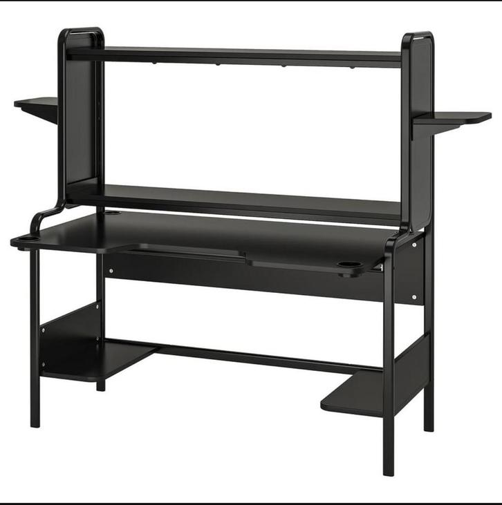 IKEA FREDDE gamebureau – zwart – in goede staat, Huis en Inrichting, Bureaus, Gebruikt, Bureau, Ophalen