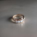 Bague en or rose 585 et zirconium, 18 à 19, Avec cristal, Femme, Envoi