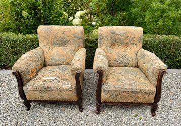 Paire de fauteuils club à restaurer, Enlèvement, Utilisé, Tissus, Club