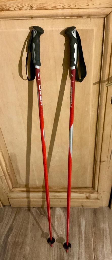 Skistokken HEAD 130 cm - uitstekende staat - 1 week gebruikt, Sport en Fitness, Skiën en Langlaufen, Zo goed als nieuw, Stokken