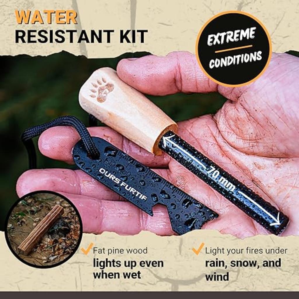 silex de survie | Tige en magnésium | Nouveau, -, -, Autres types, Ours furtif