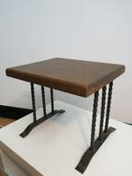 Table d'appoint en bois et fonte, Comme neuf, Moins de 45 cm, Rectangulaire, Bois