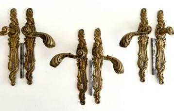 3 sets messing/koperen deurklinken  beschikbaar voor biedingen