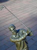gesigneerde bronzen golfer, MILO, Antiek en Kunst, Ophalen, Brons