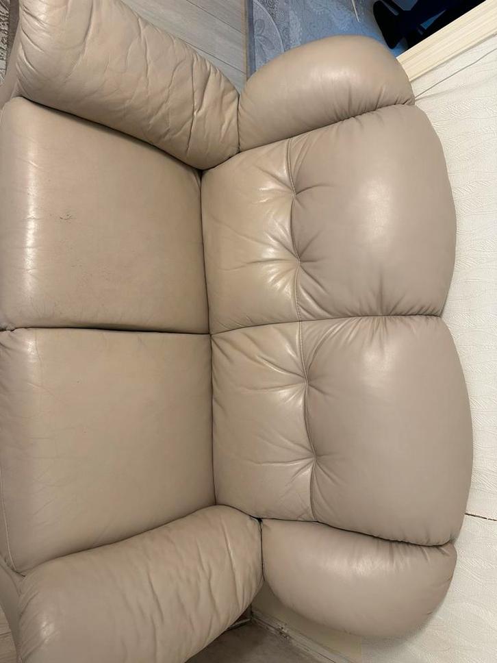 Leren zetels, Huis en Inrichting, Zetels | Complete zithoeken, Gebruikt, Leer, Ophalen