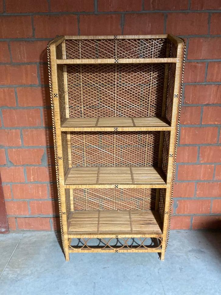 Groot rotan rek, Maison & Meubles, Armoires | Étagères, Utilisé, Enlèvement