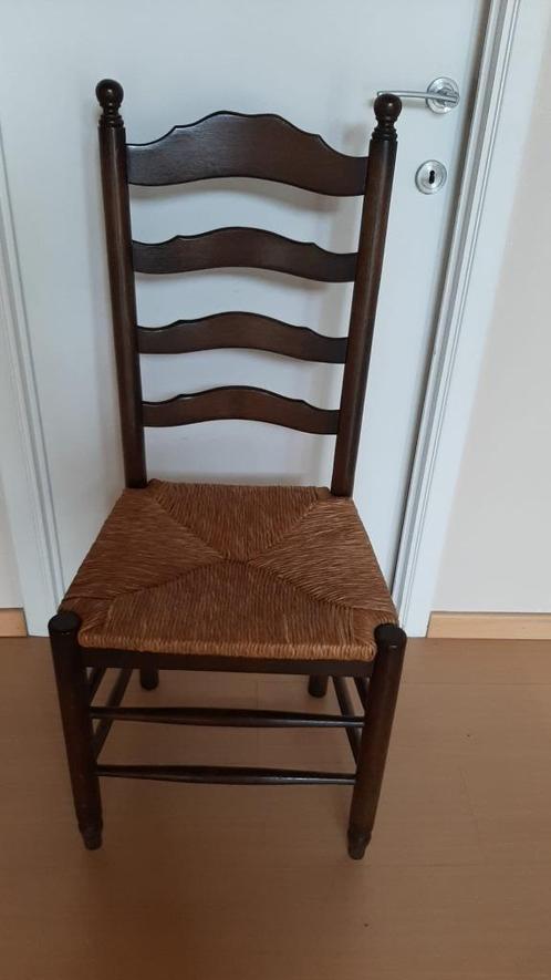 Vijf stoelen ("begijnstoel"), Huis en Inrichting, Stoelen, Zo goed als nieuw, Vijf, Zes of meer stoelen, Hout, Riet of Rotan, Bruin