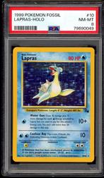 Lapras Holo PSA 8 - 10/62 - Fossil 1999, Envoi, Comme neuf, Cartes en vrac, Foil