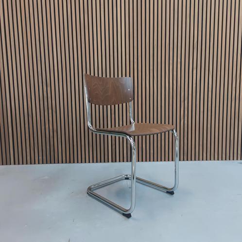 Thonet S 43 Stoel – Donker Walnoot Hout met Chroom, Antiek en Kunst, Antiek | Meubels | Stoelen en Sofa's, Ophalen of Verzenden