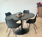 Ronde zwarte tafel, Huis en Inrichting, Ophalen, Rond, Zo goed als nieuw, Vier personen