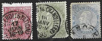 3 Postzegels België 1898 Koning Leopold II beschikbaar voor biedingen