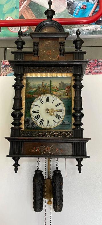 Horloge murale avec pendule et poids 