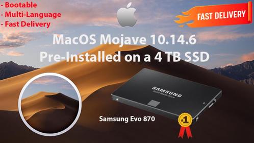 MacOS Mojave 10.14.6 Voor-Geïnstalleerde SSD 4 TB OSX OS X, Computers en Software, Besturingssoftware, Nieuw, MacOS, Verzenden