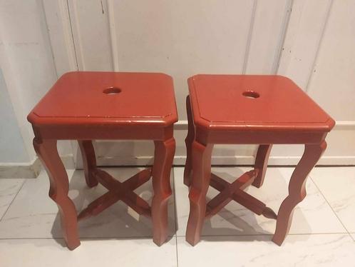 Vintage Massief Houten Stoelen – Minimalistisch Design!  Pra, Huis en Inrichting, Krukjes, Zo goed als nieuw, Ophalen of Verzenden