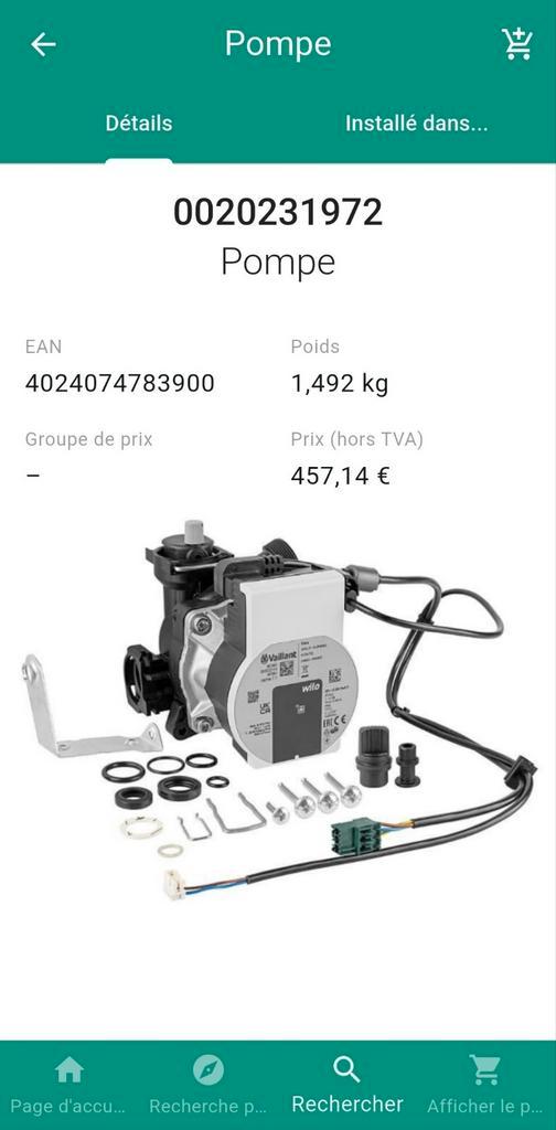 Pompe Vaillant ecoTEC Plus et Pro 100% neuve., Collections, Collections Autre, Neuf, Enlèvement ou Envoi