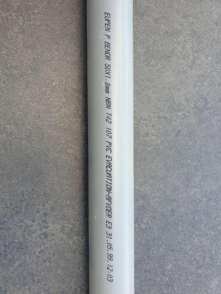 PVC afvoerbuis L 221,5cm D 50 x 1,8mm NBN T42 107 PVC AFVOER, Doe-het-zelf en Bouw, Buizen en Afvoer, Afvoer, PVC, Ophalen