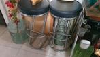 Deux tabourets de bar Chrome aussi bons que neufs. pour 45 e, Maison & Meubles, Avec repose-pieds, 2 tabourets, Comme neuf, Enlèvement
