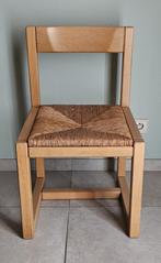 6 zware eiken stoelen met rieten zitting, Ophalen, Zo goed als nieuw