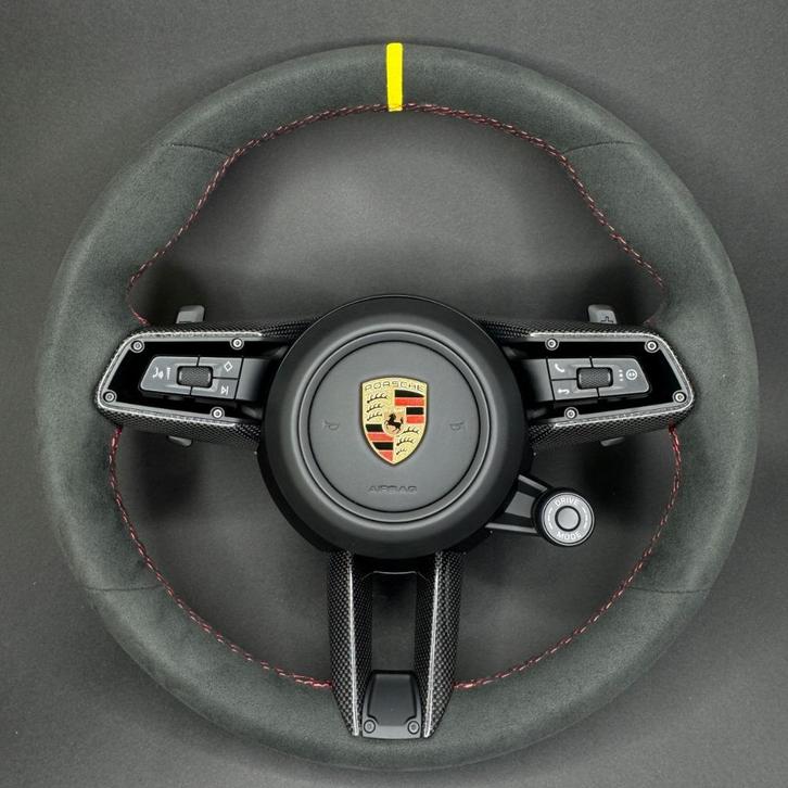Porsche alcantara stuur compleet geel, Auto-onderdelen, Besturing, Porsche, Nieuw, Ophalen of Verzenden