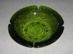Vintage groen glazen asbak, Ophalen of Verzenden