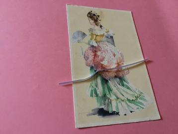 Oude postkaart kleederdrachten 18e eeuw Avros kunstproductie