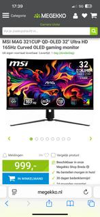MSI-QD-OLED 32" Ultra HD 165Hz Curved OLED gaming monitor, Computers en Software, Ophalen, Zo goed als nieuw, HD, Gaming