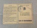 Carte de ravitaillement Belge, Verzamelen, Militaria | Tweede Wereldoorlog, Ophalen of Verzenden