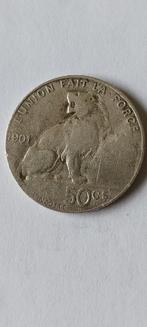 Zilver 50 cent 1901 fr, Postzegels en Munten, Zilver, Zilver, Losse munt, Verzenden