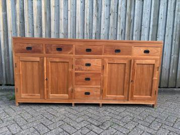 Dressoir teak erg mooi, Teck, 25 à 50 cm, 200 cm ou plus, Enlèvement ou Envoi
