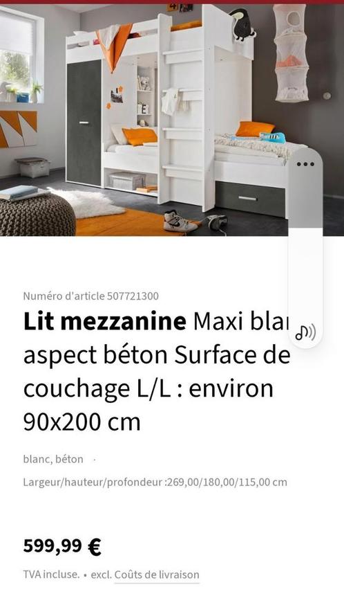 Faire une offre urgent, Maison & Meubles, Chambre à coucher | Lits superposés & Lits mezzanines, Comme neuf, Lit mezzanine, Deux personnes