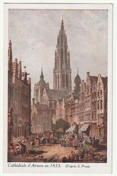 Kathedraal van Antwerpen in 1833 naar S. Prout, Verzamelen, Postkaarten | België, Ongelopen, Antwerpen, Verzenden