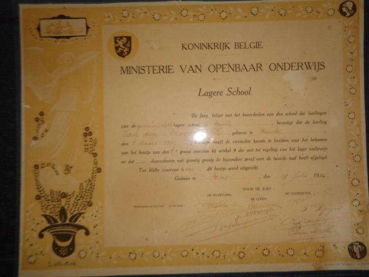 Deurle - Getuigschrift, Verzamelen, Overige Verzamelen, Zo goed als nieuw, Ophalen of Verzenden