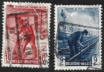 2 Postzegels Spoorwegarbeider België	1946 beschikbaar voor biedingen