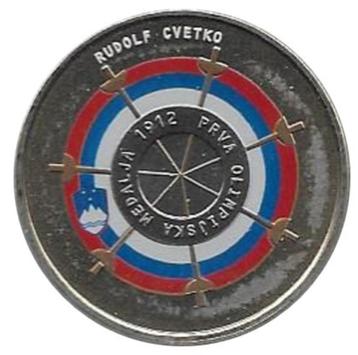3 euros Slovénie 2012 Rudolf Cvetko coloré, Enlèvement ou Envoi, Slovénie
