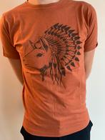 Oranje t-shirt met print maat Small, Maat 46 (S) of kleiner, Oranje, Ophalen of Verzenden, Zo goed als nieuw