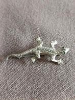 Broche lézard en argent et marcassite, Ophalen of Verzenden, Zilver