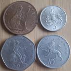 4 x GREAT-BRITAIN: penny 1967 BU+5 pence 1970 BU+10 N.Pence, Setje, Ophalen of Verzenden, Overige landen