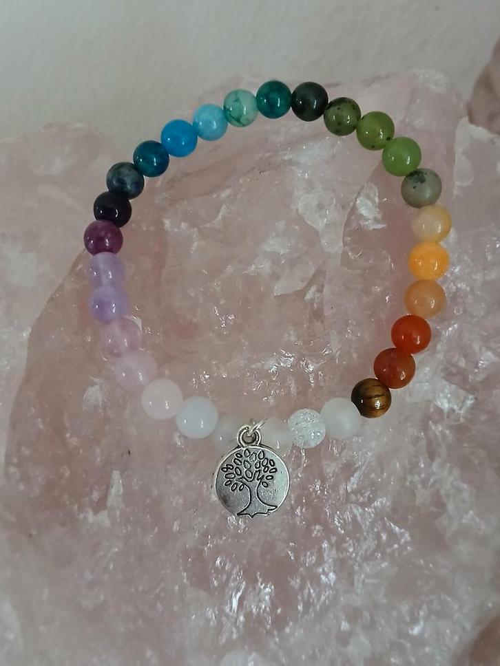 Armband edelsteen chakra, Handtassen en Accessoires, Armbanden, Nieuw, Overige materialen, Met edelsteen, Ophalen of Verzenden