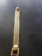 Bracelet or jaune et blanc 18l, Handtassen en Accessoires, Armbanden, Goud, Wit