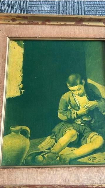 Murillo 'The young beggar' reproductie op canvas (30/24), Antiek en Kunst, Kunst | Schilderijen | Klassiek, Ophalen of Verzenden