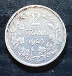 2 frank VL 1909 - Leopold II, Postzegels en Munten, Verzenden, Zilver, Losse munt, Zilver