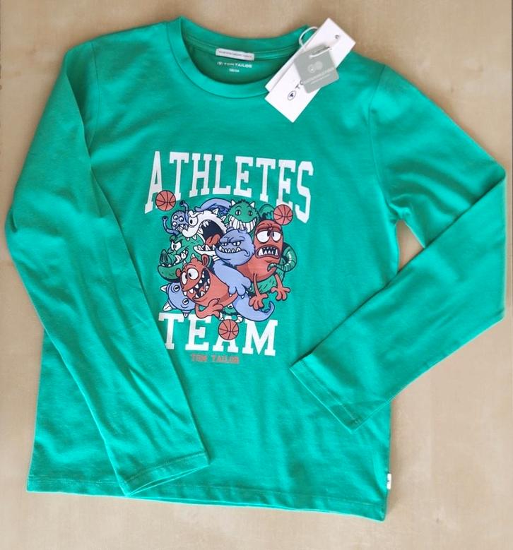 Heldergroene longsleeve Tom Tailor, maat 128/134 (nieuw), Kinderen en Baby's, Kinderkleding | Maat 128, Nieuw, Jongen, Shirt of Longsleeve