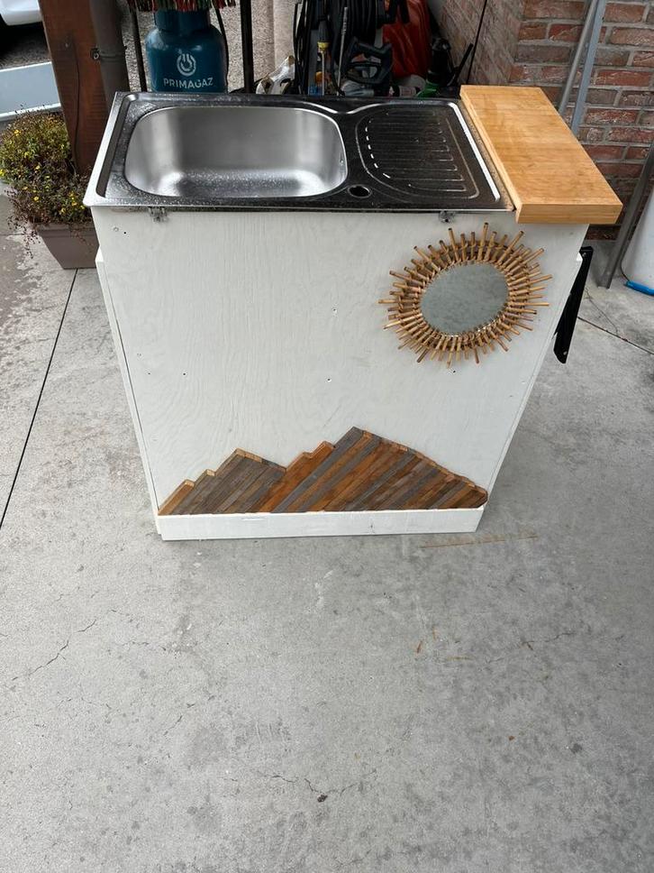 Camper keuken + ZEER mooie spoelbak, Huis en Inrichting, Keuken | Keukenelementen, Zo goed als nieuw, Minder dan 100 cm, Ophalen