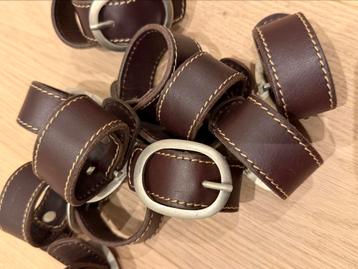 12 ronds de serviettes en cuir marron Flamant, Enlèvement, Neuf