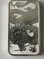Dragon silver rectangle 2022 1oz zilver baar munt, Ophalen of Verzenden, Zilver